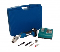 Portable electro-hydraulic pump for punching doors, panels, enclosures and sheet metal in steel, stainless steel, aluminium and plastics